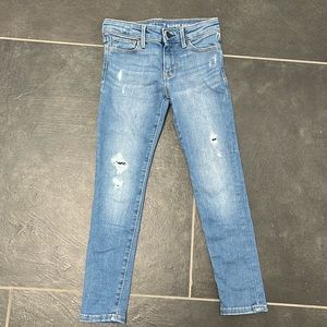 Gap Kids Girls Super Skinny Medium Wash Distressed Jeans - size 7
